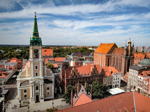 Rooftop panorama of Torun Old Town, Poland