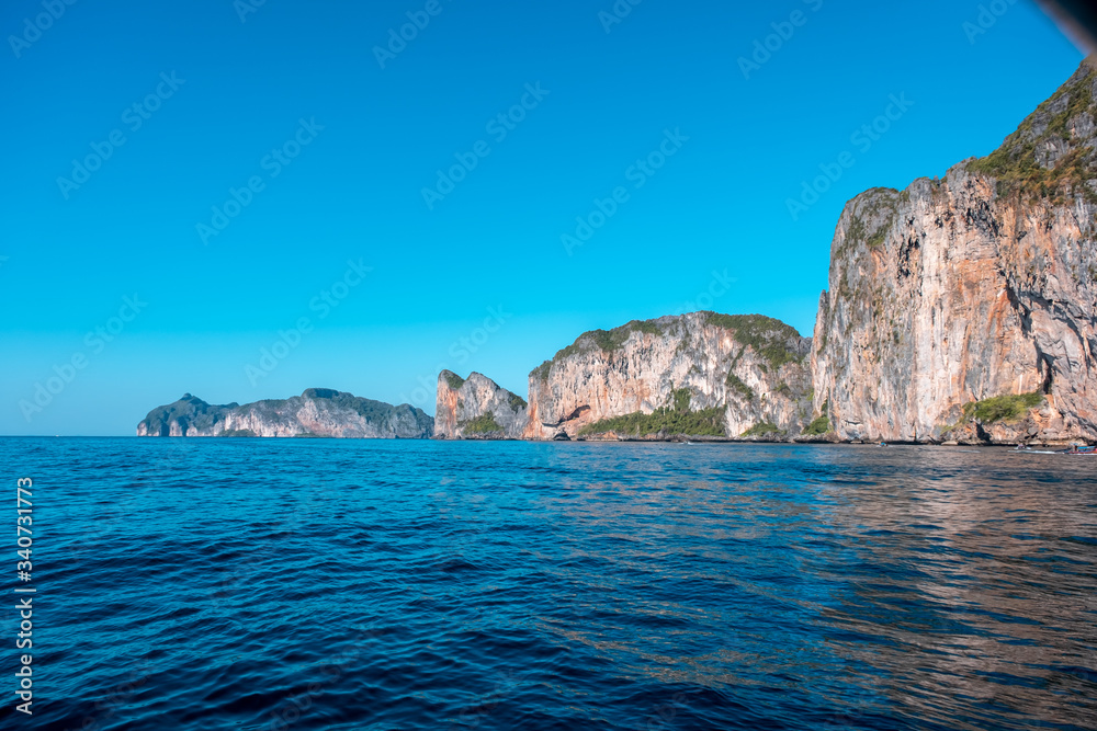 Coast and cliffs of Phi Phi Island, Krabi Province, Thailand
