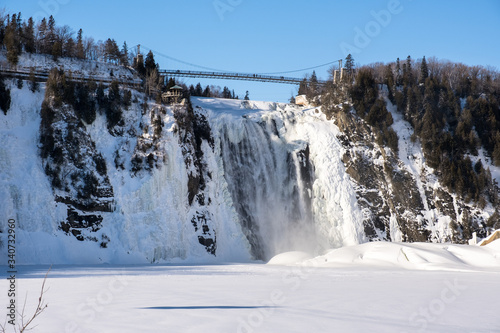 Montmorency waterfalls at winter. photo