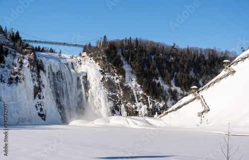 Montmorency waterfalls at winter. photo