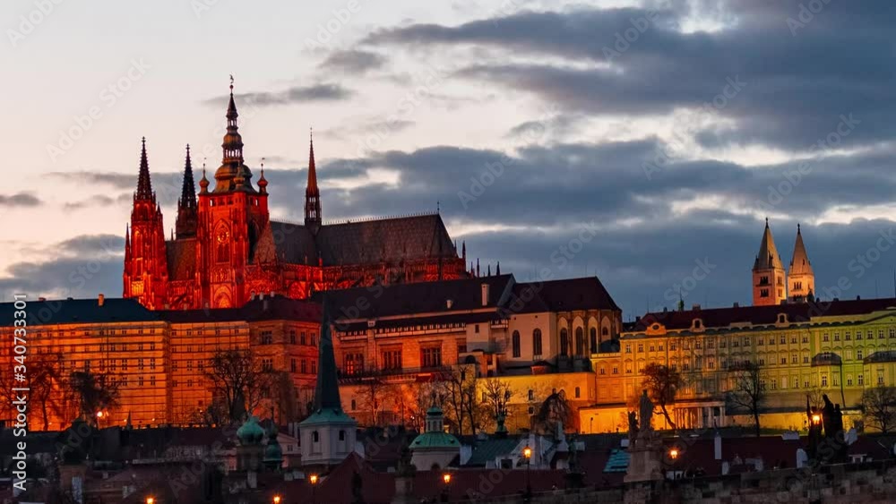 Prague time lapse view Prague time lapse view