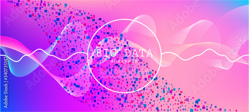 Flying Particles Distressed Purple Vector. Colorful Geometric Background. 
