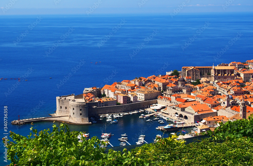 Aerial view of Dubrovnik resort in Croatia, Europe