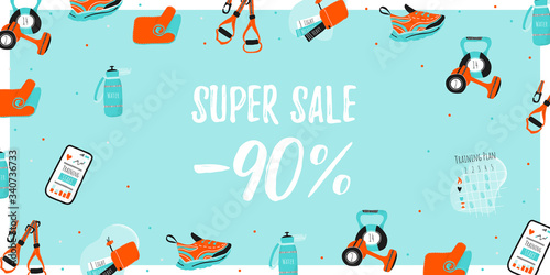 Template banner with Super Sale