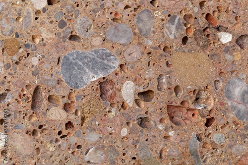 Surface of a conglomerate from the Alps in Southern Germany, so called Nagelfluh