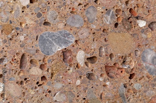 Photography Surface of a conglomerate from the Alps in Southern Germany, so called Nagelfluh