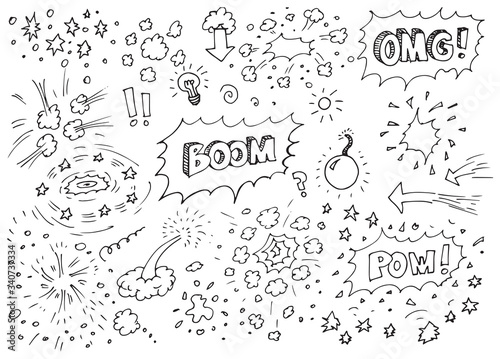 Boom - hand drawn comic doodles