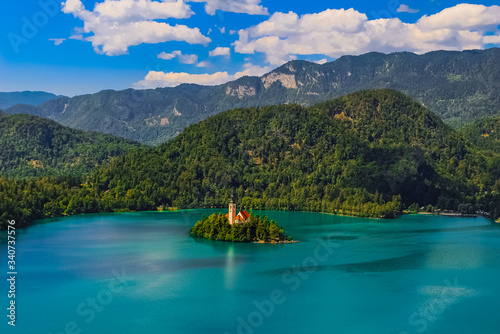 lake Bled and mountains in Slovenia