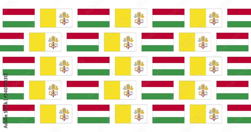 Hungary Vatican City Holy See Flags Loop Background Hungary Vatican City Holy See Flags Loop Background