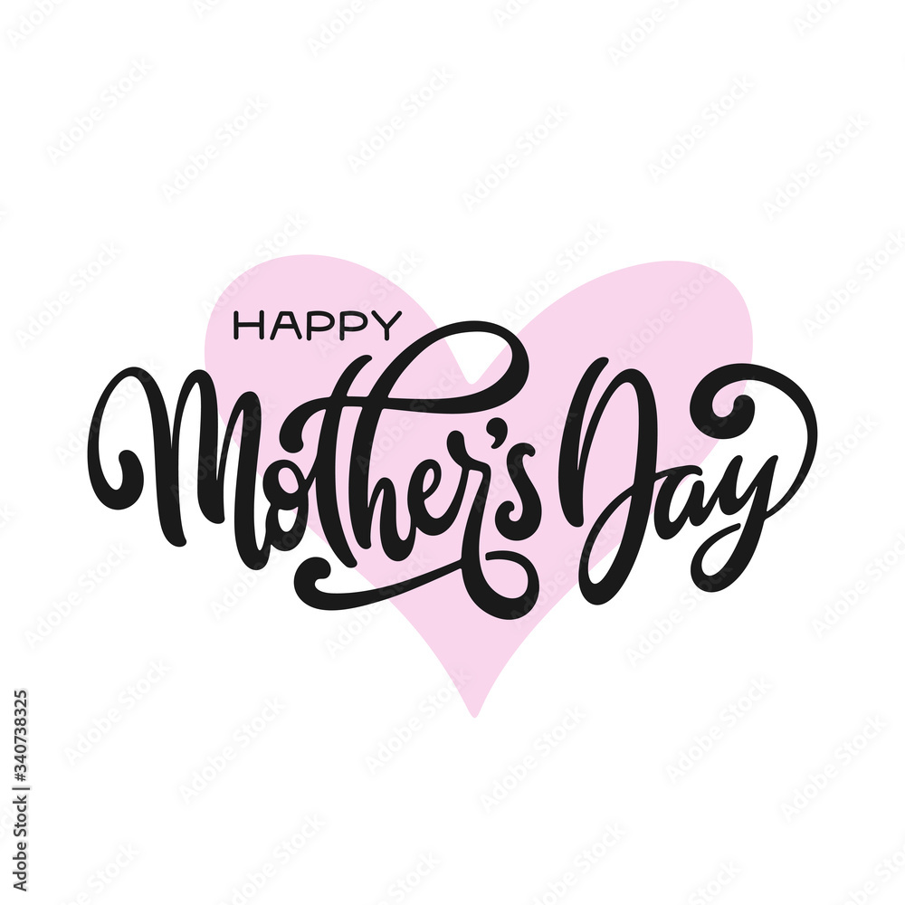 Mothers day greeting card hand drawn lettering. Vector illustration.