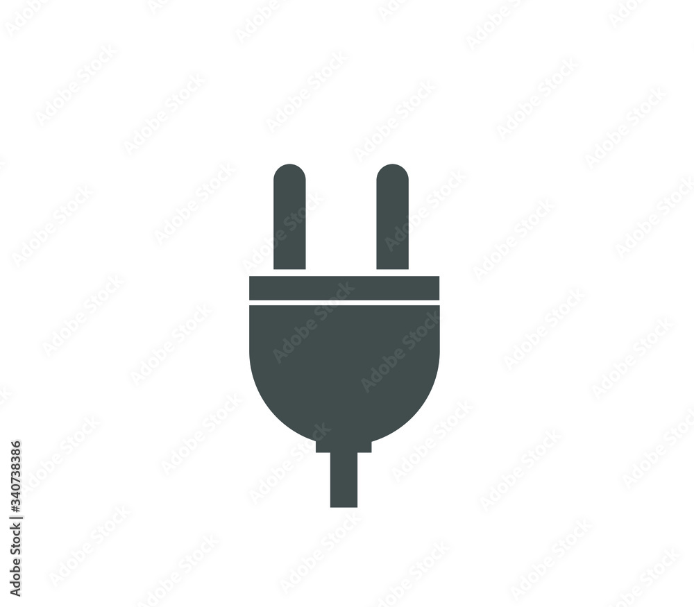 electric plug icon isolated on white background, plug vector icon electric plug icon isolated on white background, plug vector icon