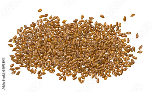 Flax seeds isolated on a white background. culinary product for weight loss, cleansing the body, improving hair and skin