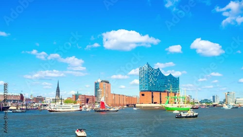 Time Lapse, view of Hamburg harbor birthday
