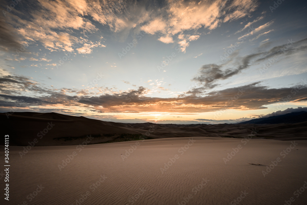 Windblown Dunes and Sunrise