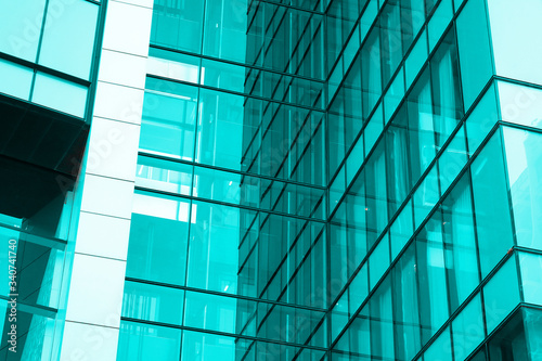 Windows of skyscraper in Tel Aviv, Israel Teel filter photo