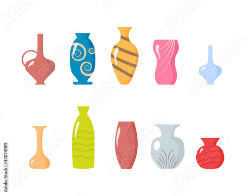 Collection ceramic vases.