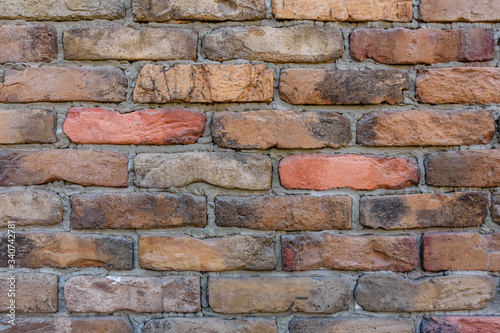 Old wall of the red bricks for background