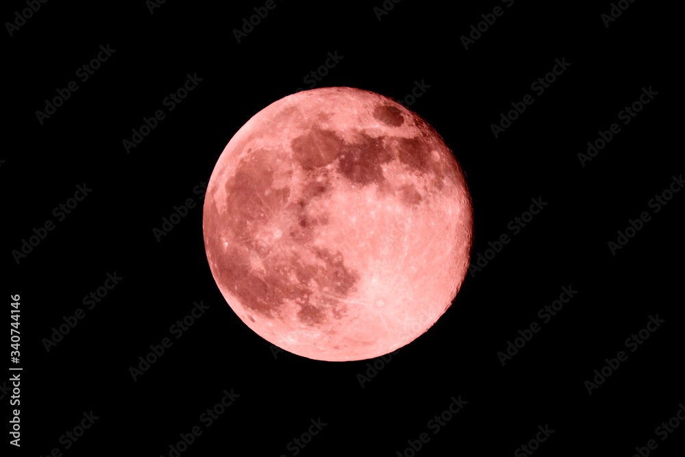 Fototapeta premium Full moon in a black sky. Astronomy concept