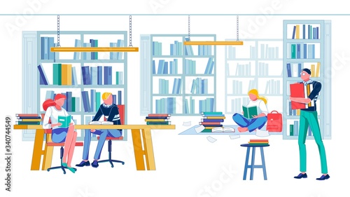College Library Full Student Reading for Class