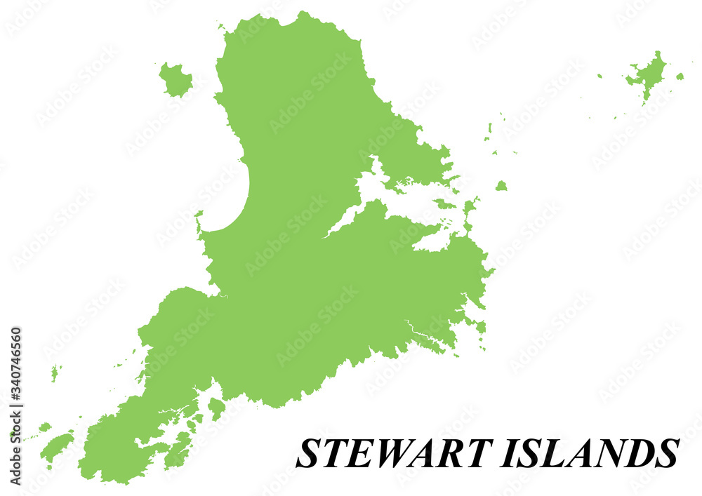 Vector map of Stewart island. On white background.