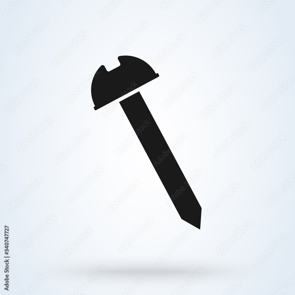 Screw and bolt icon. symbol vector illustration on white background Screw and bolt icon. symbol vector illustration on white background