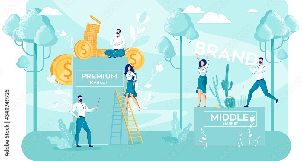 Fototapeta premium Premium and Middle Market Product Branding Value