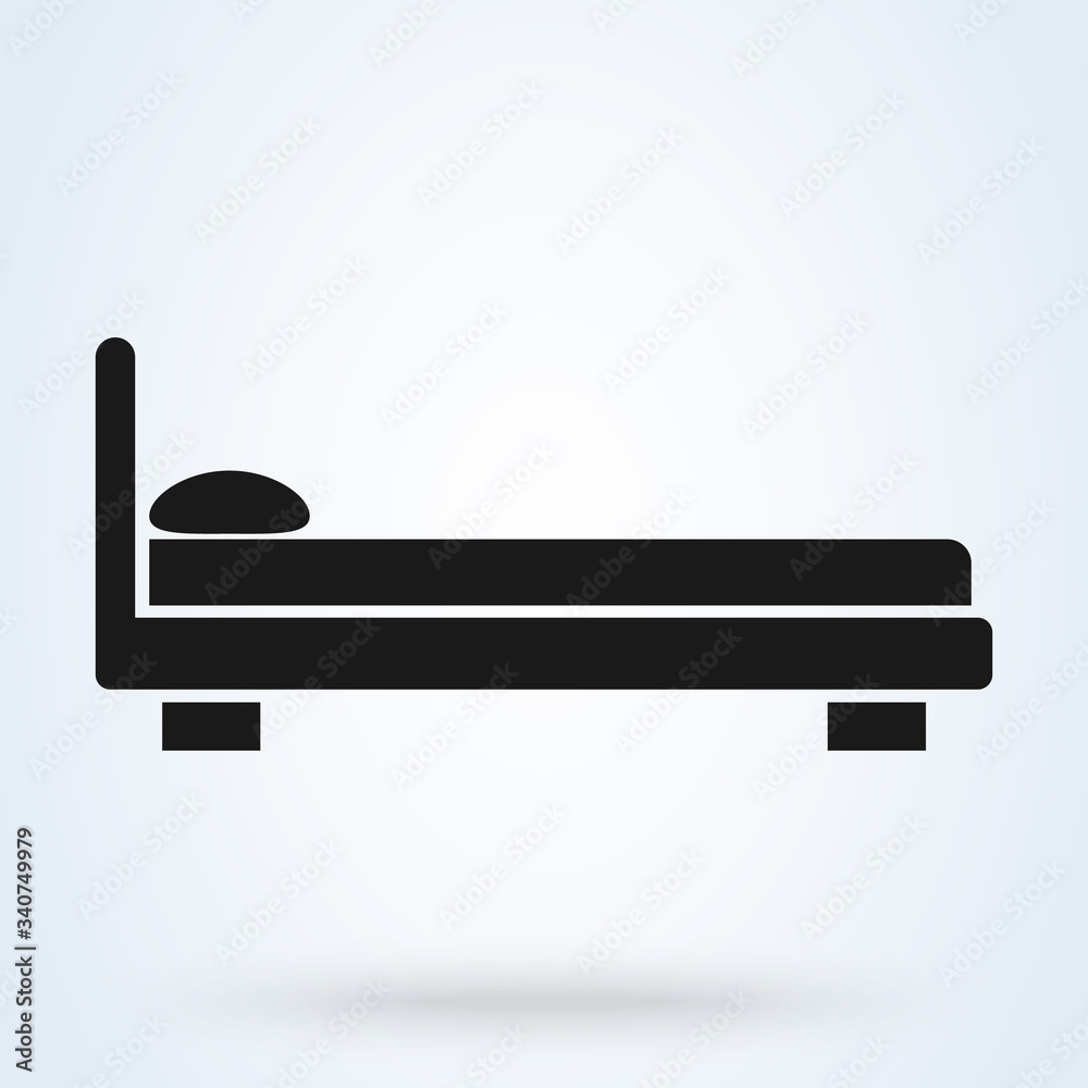 bed pillow and blanket side view. icon simple illustration