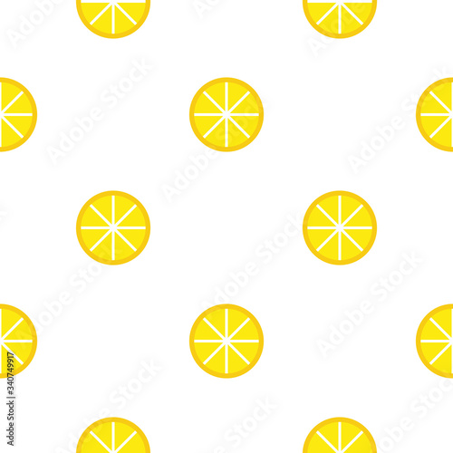 Seamless pattern with lemons on white background, vector illustration