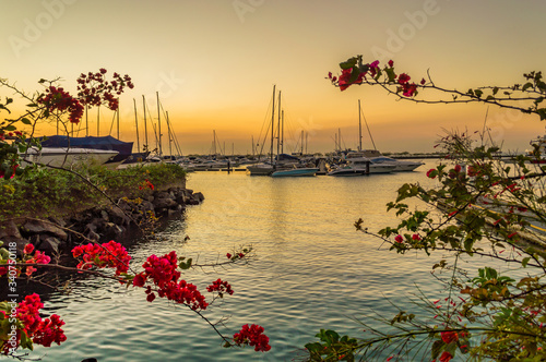 sunset in salvador bahia marina