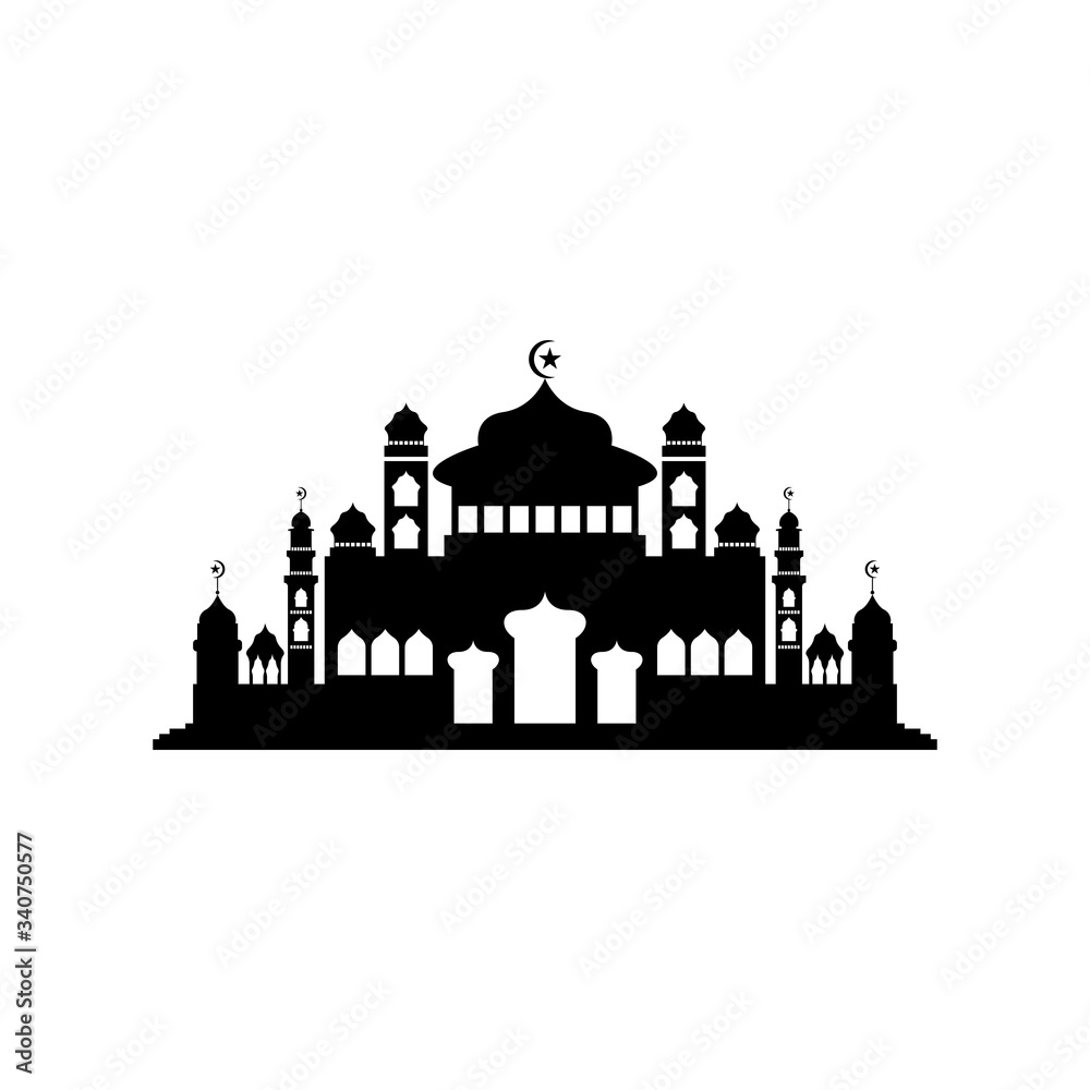 Fototapeta premium Mosque icon vector Illustration design template