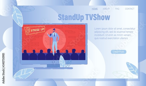 Comedy Stand Up TV Show Announcing Landing Page