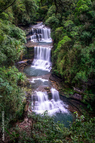the baeutiful scenic wei sawdong waterfalls in meghalaya in khasi hill