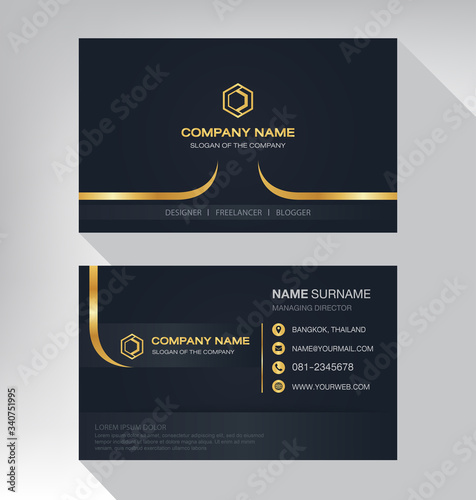 Luxury and modern. vector business card template. design black and gold color