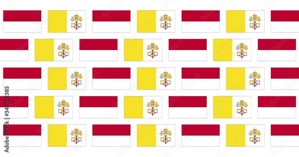 Indonesia Vatican City Holy See Flags Loop Background Indonesia Vatican City Holy See Flags Loop Background