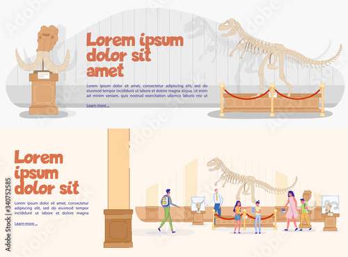 Paleontological Museum Advertising Webpage Set