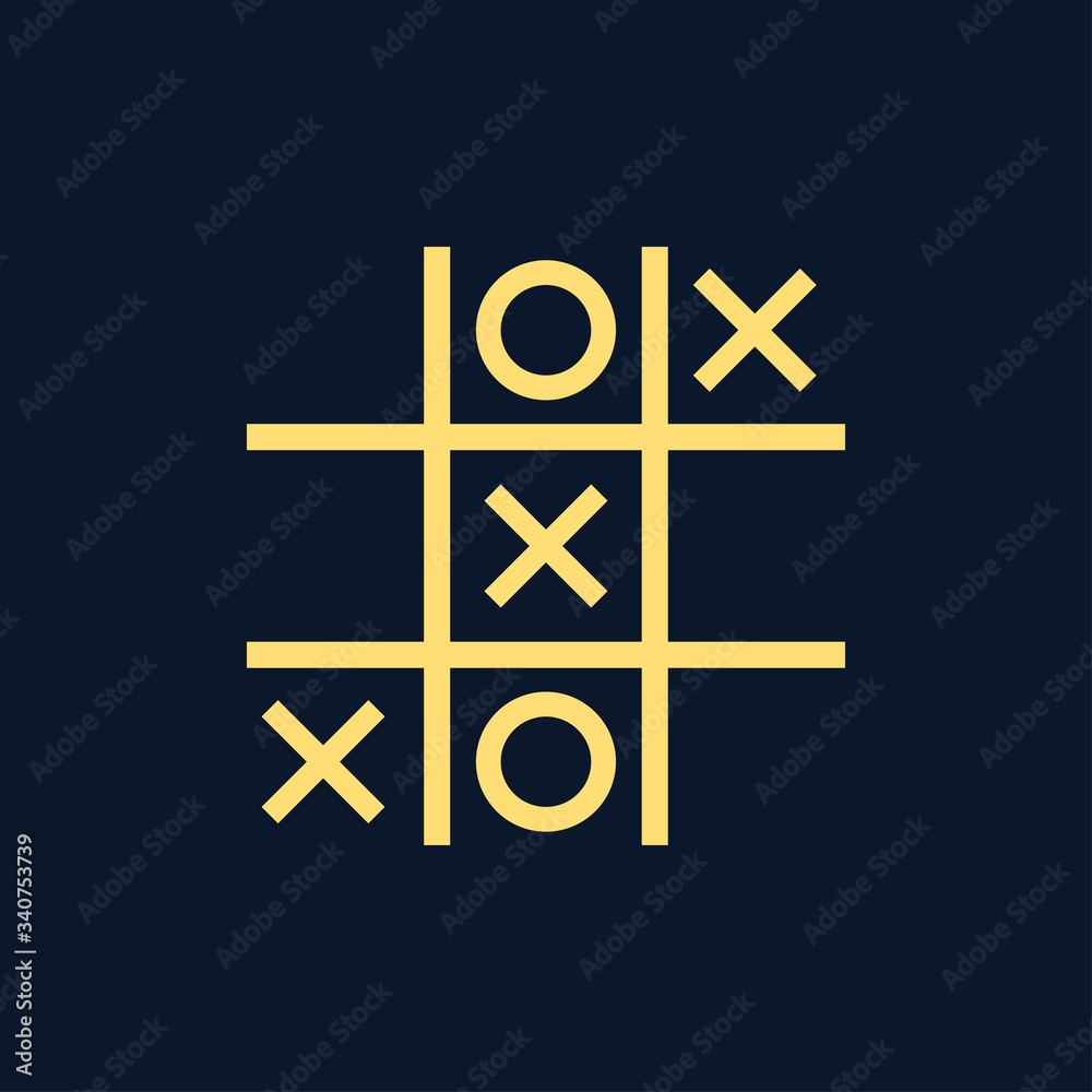 Obraz premium Tic-tac-toe, game, competition, icon. Vector illustration of design concept.