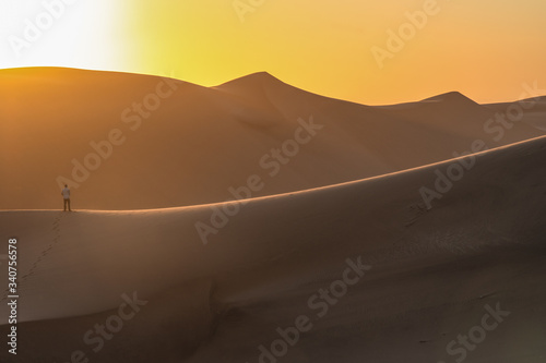 Sunset on dune 7 in namibia desert © rattobondo