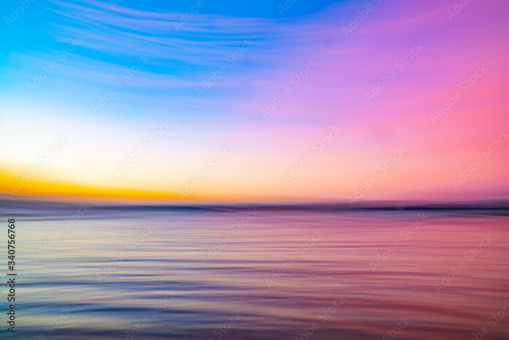 Bright background of accentuated colors of sunset