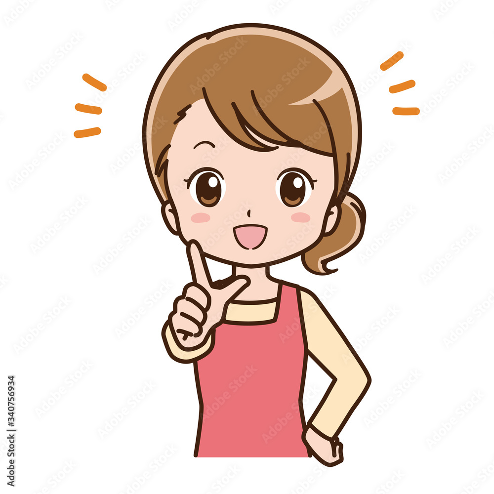 Illustration of a woman pointing