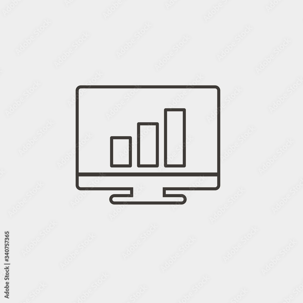 presentation on monitor icon vector illustration and symbol for website and graphic design presentation on monitor icon vector illustration and symbol for website and graphic design