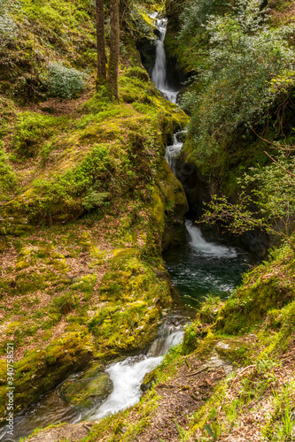Poulanass Waterfall in Wicklow Mountains National Park, Ireland.