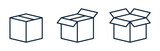 Set of shipping, delivery box or container icons.