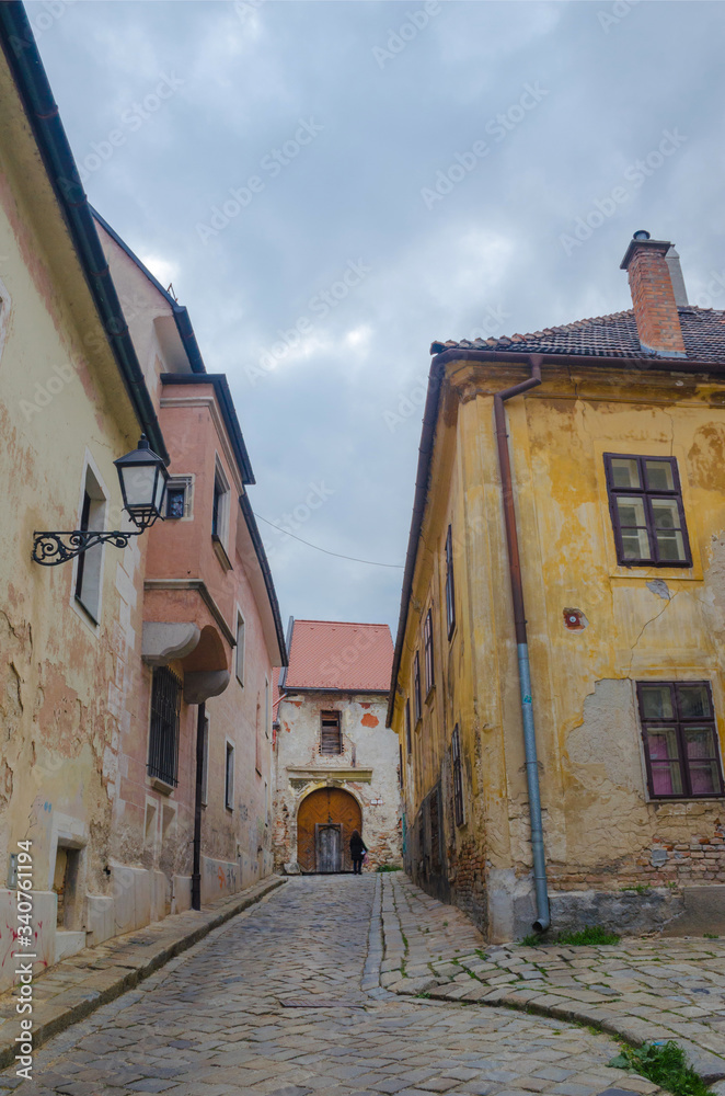 Street in the charming old town of Bratislava, Slovakia