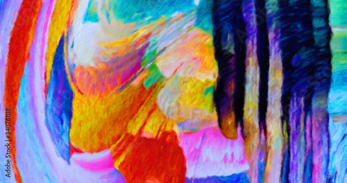 Abstract contemporary background. Watercolor texture pattern. Oil painting style. Stock. Digital design impressionism artwork. Hand drawn artistic. Art for sale. Warm colors. Paper or canvas print.