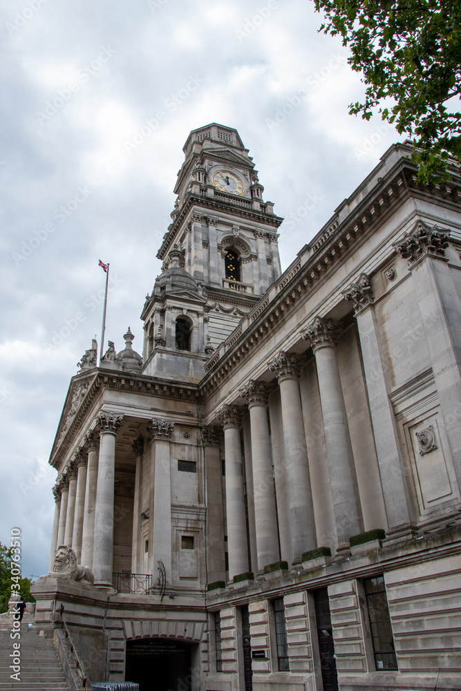 The exterior of Portsmouth Guildhall, Portsmouth UK