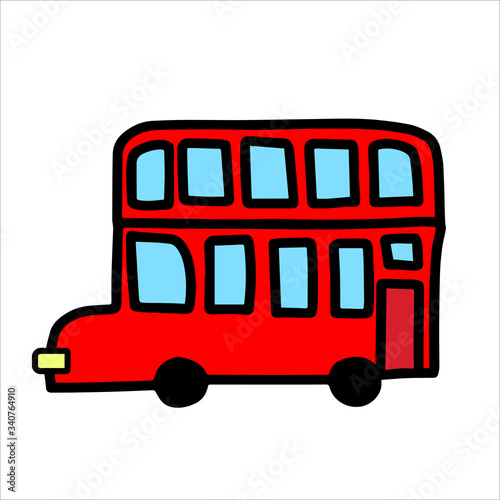 Red english double decker bus.