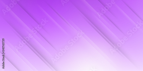 Modern abstract background with diagonal lines or stripes and halftone elements and purple color pastel gradient with a digital technology theme.