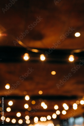 festive background blur lighting bulbs bokeh yellow