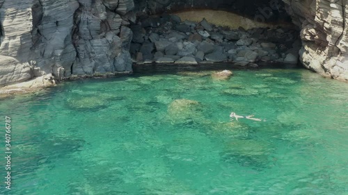 Wallpaper Mural The sea of ​​Pantelleria with its jagged and volcanic coast. Turquoise colored sea. Dammusi, typical houses of Pantelleria. Torontodigital.ca
