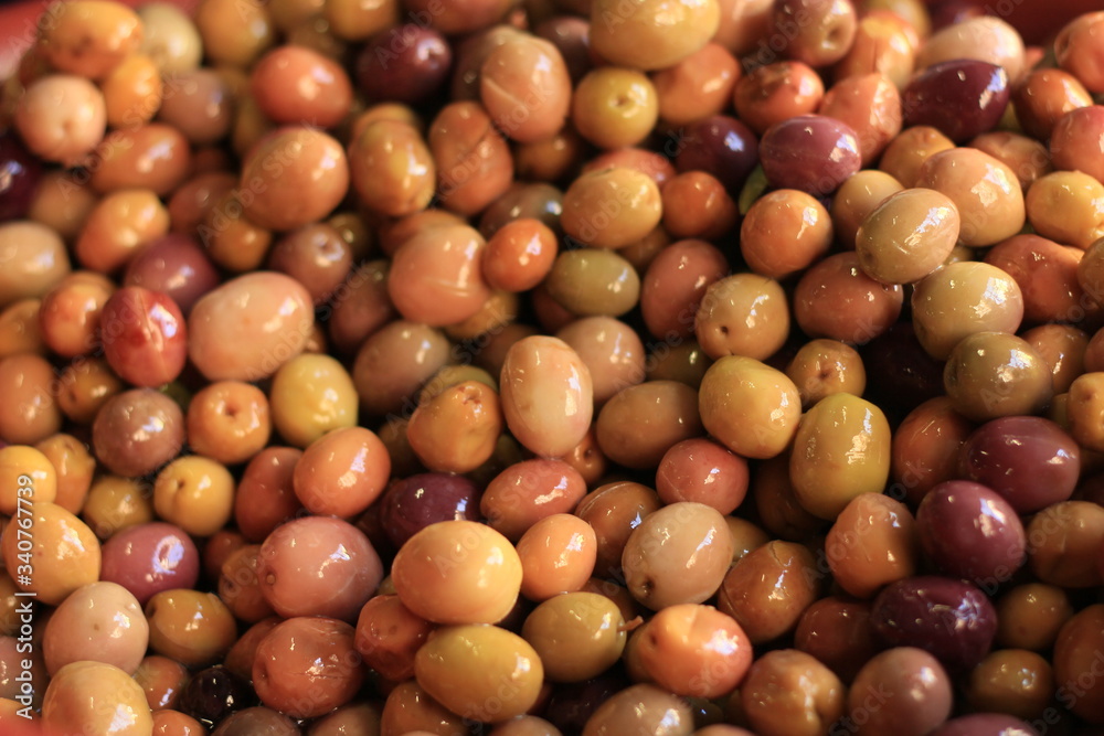 olives in a market olives in a market
